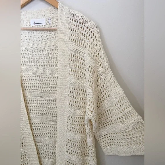ANTHROPOLOGIE Boho Crochet Open Knit cardigan Sweater Layne Kimono Longline OS - Picture 7 of 10